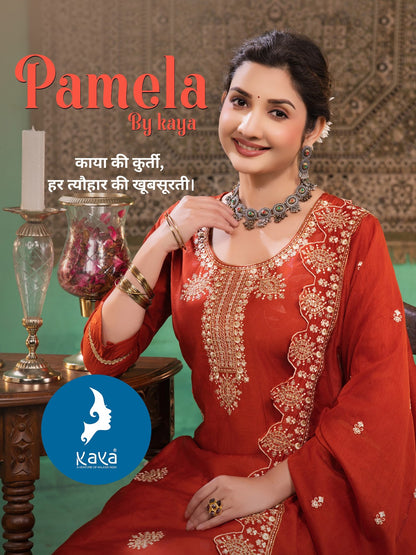Pamela Kaya Roman Readymade Pant Style Suits Manufacturer India