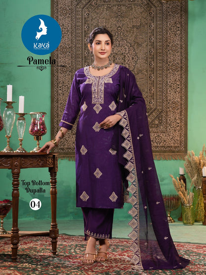 Pamela Kaya Roman Readymade Pant Style Suits Manufacturer India