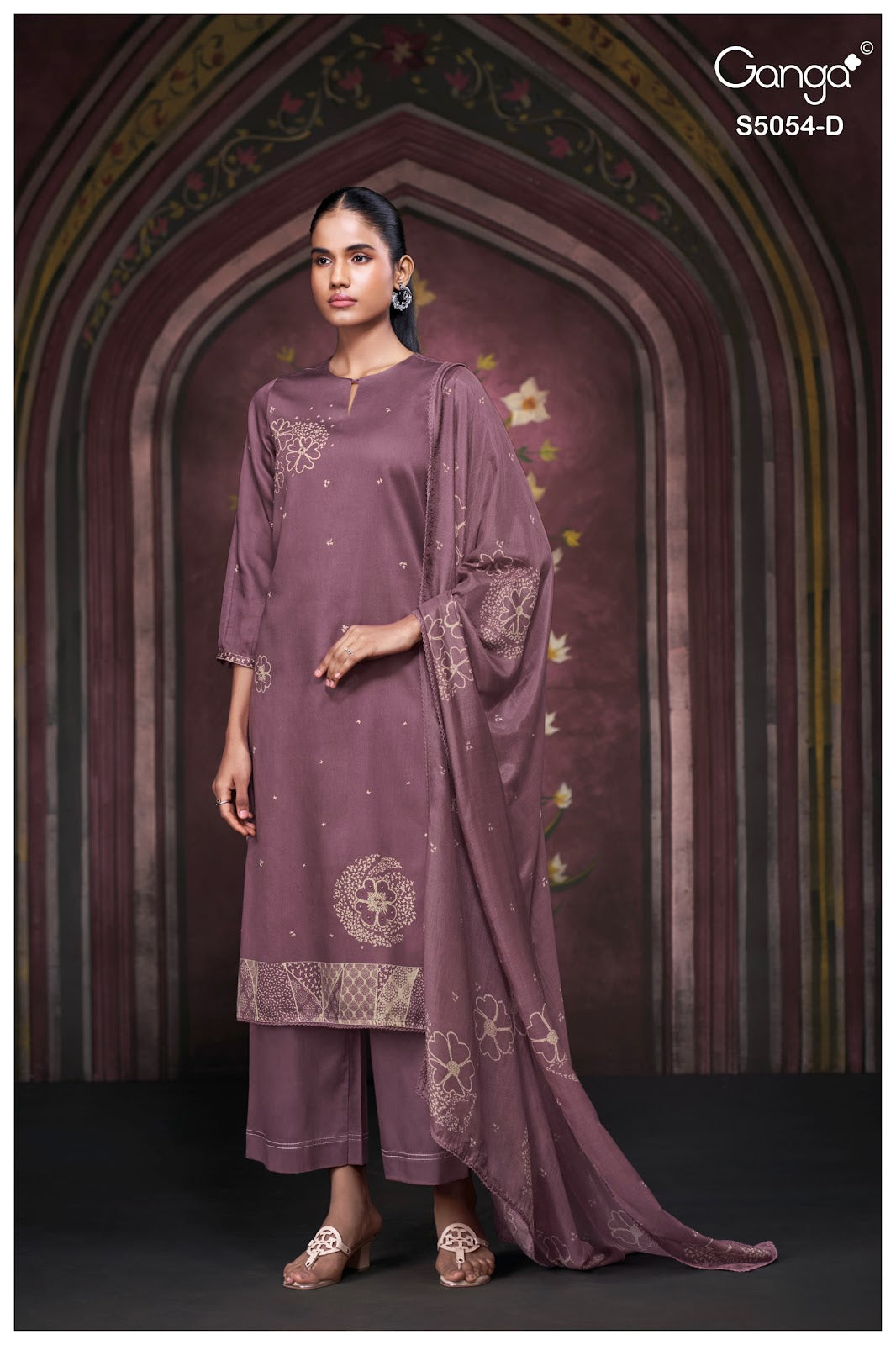 Pamela S5054 Ganga Cotton Satin Pant Style Suits Exporter