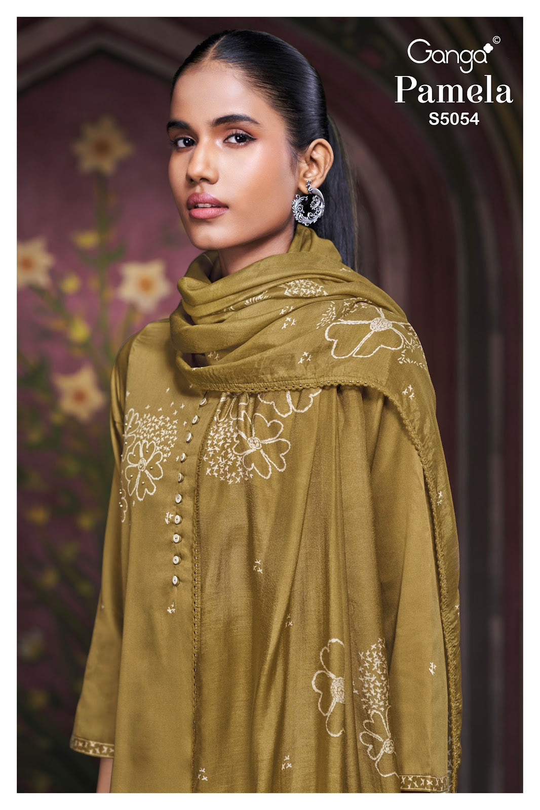 Pamela S5054 Ganga Cotton Satin Pant Style Suits Exporter