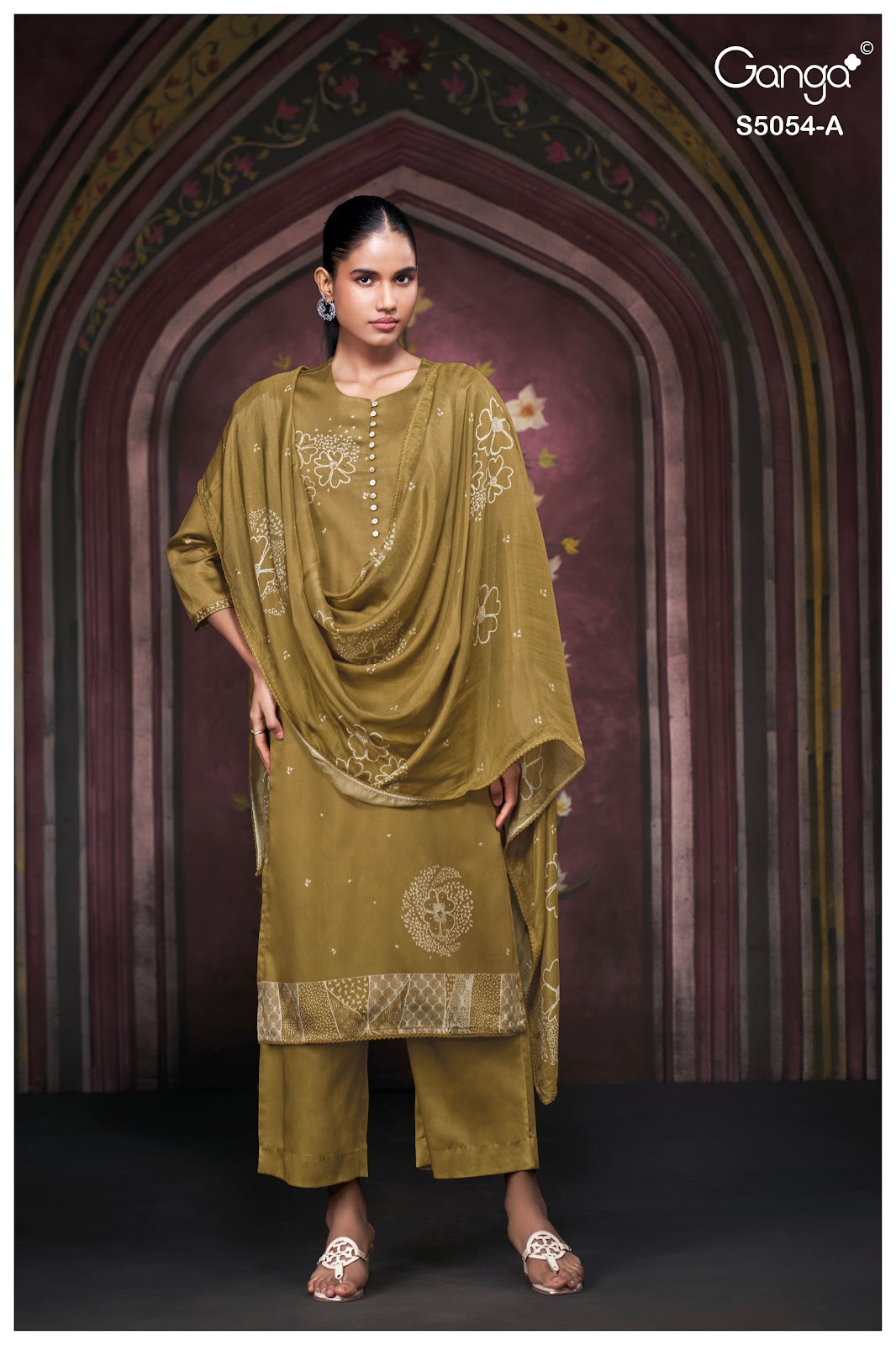 Pamela S5054 Ganga Cotton Satin Pant Style Suits Exporter