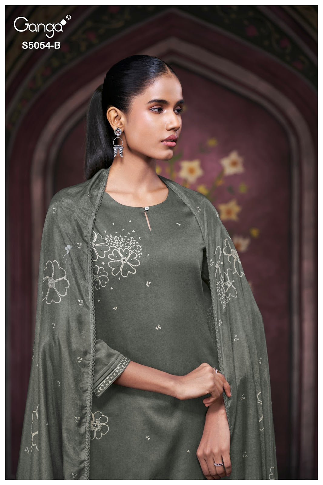 Pamela S5054 Ganga Cotton Satin Pant Style Suits Exporter