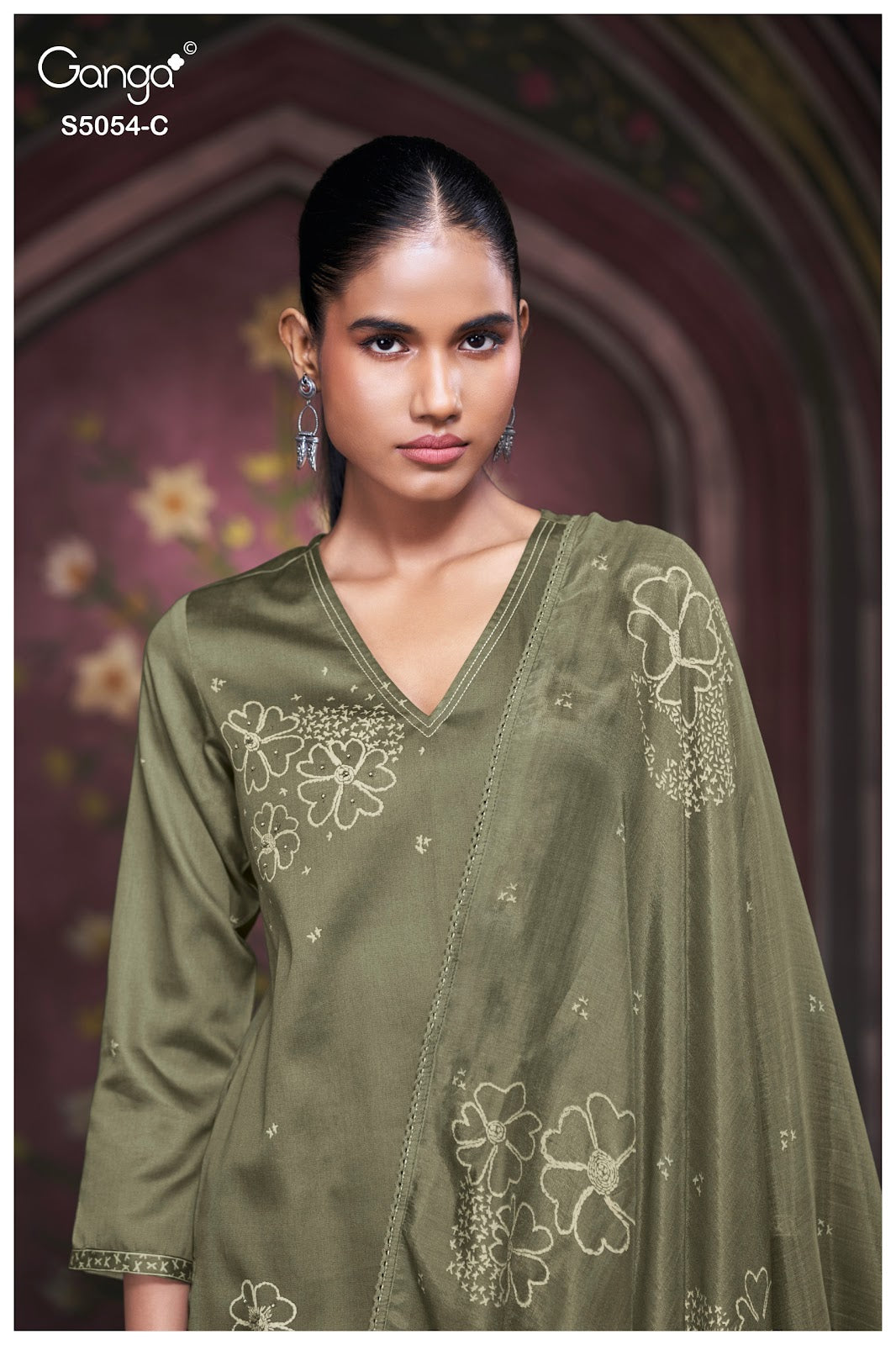 Pamela S5054 Ganga Cotton Satin Pant Style Suits Exporter
