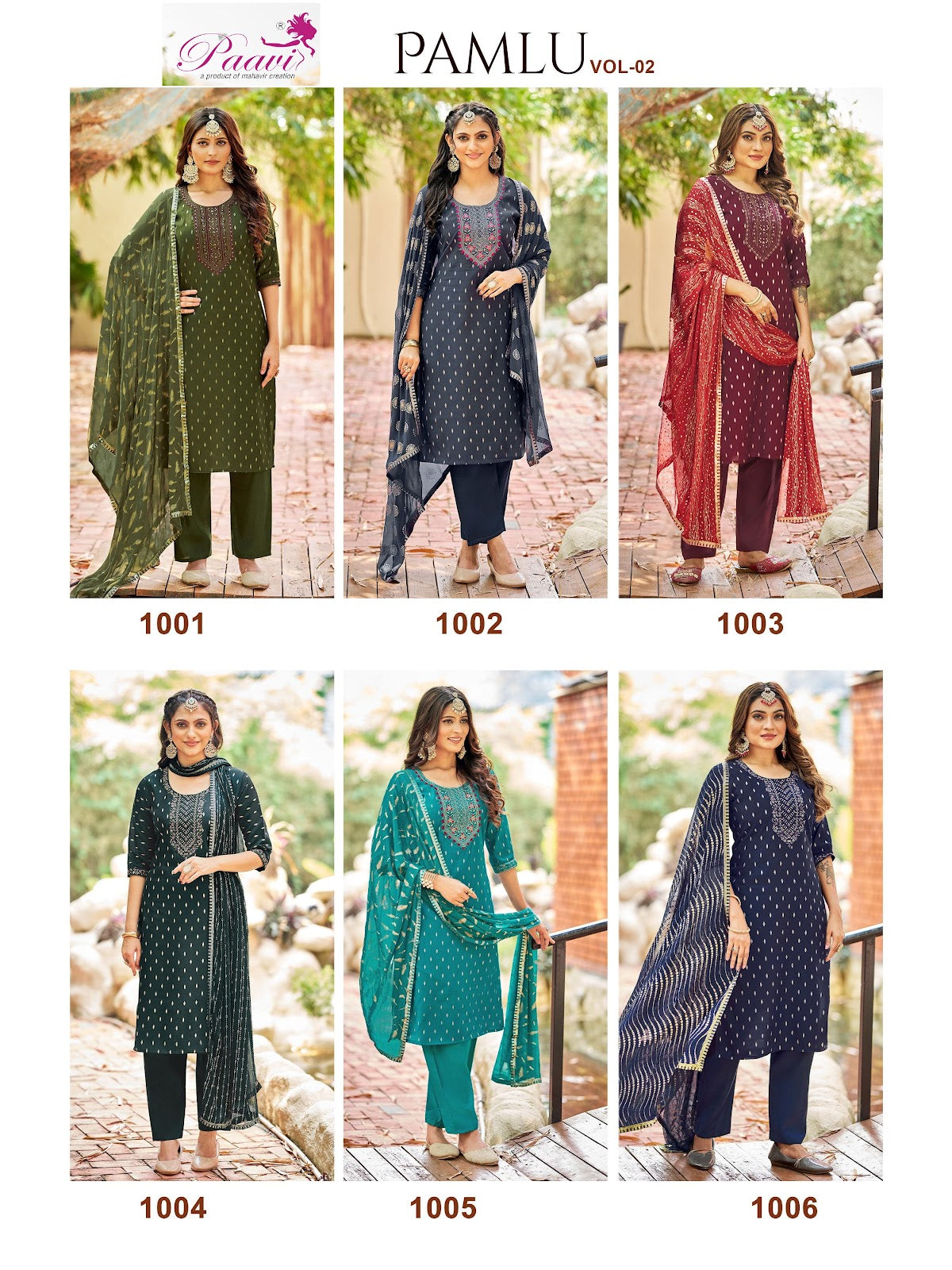 Pamlu Vol 2 Paavi Roman Readymade Pant Style Suits Manufacturer India