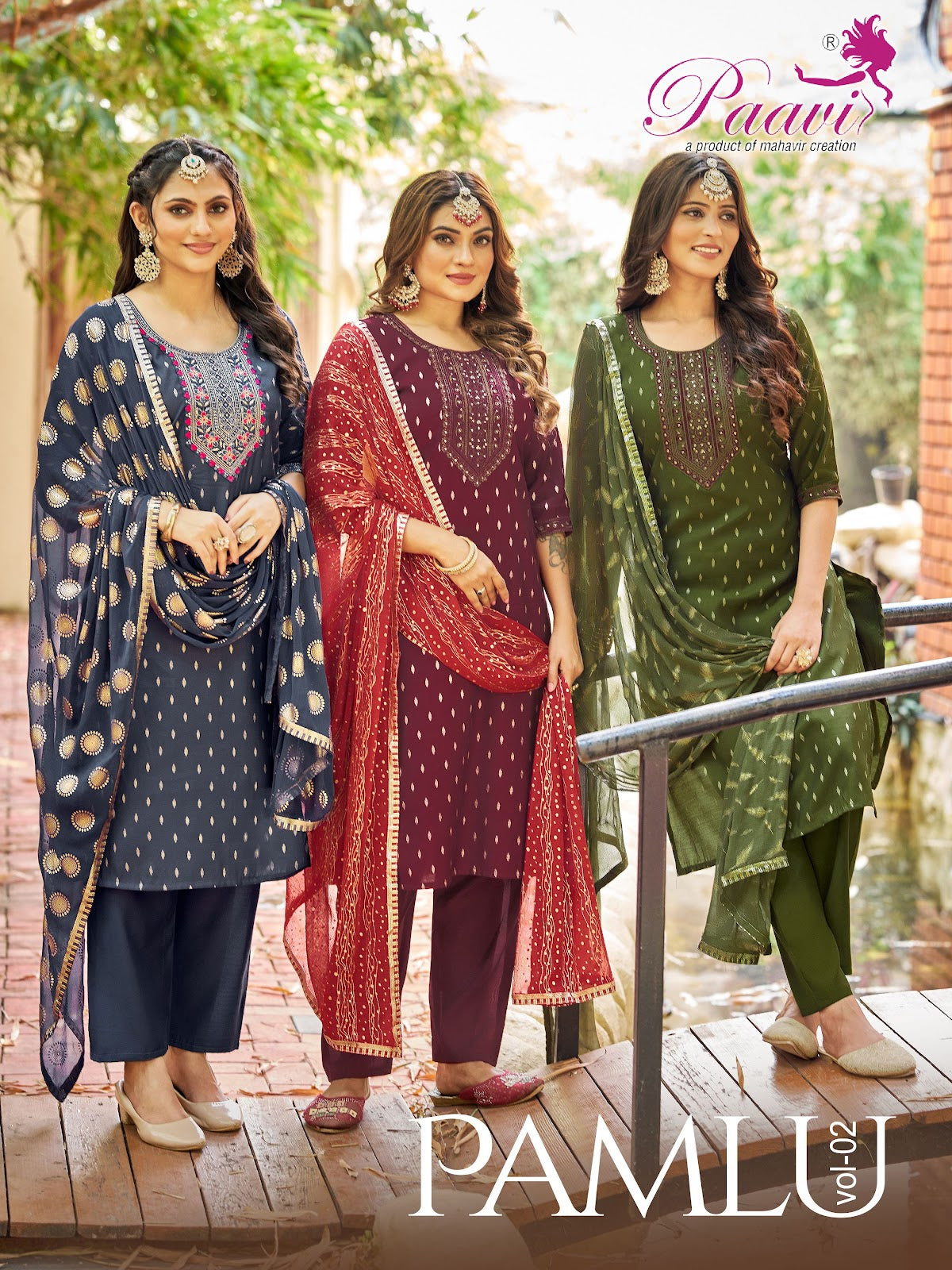 Pamlu Vol 2 Paavi Roman Readymade Pant Style Suits Manufacturer India