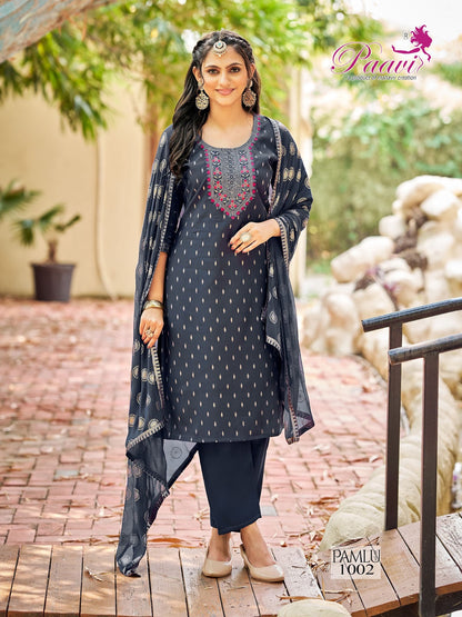 Pamlu Vol 2 Paavi Roman Readymade Pant Style Suits Manufacturer India