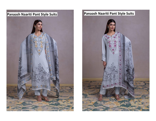 Panaash Naariti Pure Muslin Pant Style Suits Exporter Ahmedabad