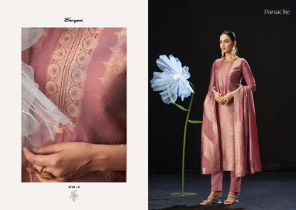 Panache Sargam Prints Silk Jacquard Pant Style Suits Wholesale Rate