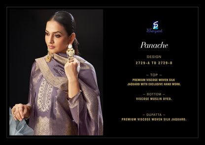 Panache Sargam Prints Silk Jacquard Pant Style Suits Wholesale Rate
