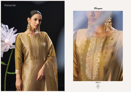 Panache Sargam Prints Silk Jacquard Pant Style Suits Wholesale Rate