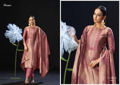 Panache Sargam Prints Silk Jacquard Pant Style Suits Wholesale Rate