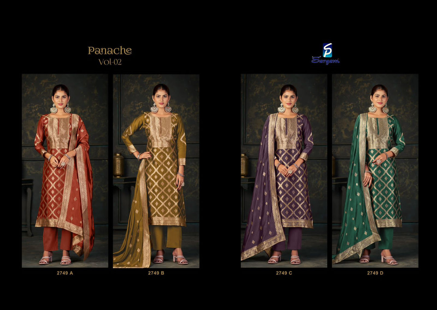 Panache Vol 2 Sargam Prints Banglori Silk Pant Style Suits Manufacturer