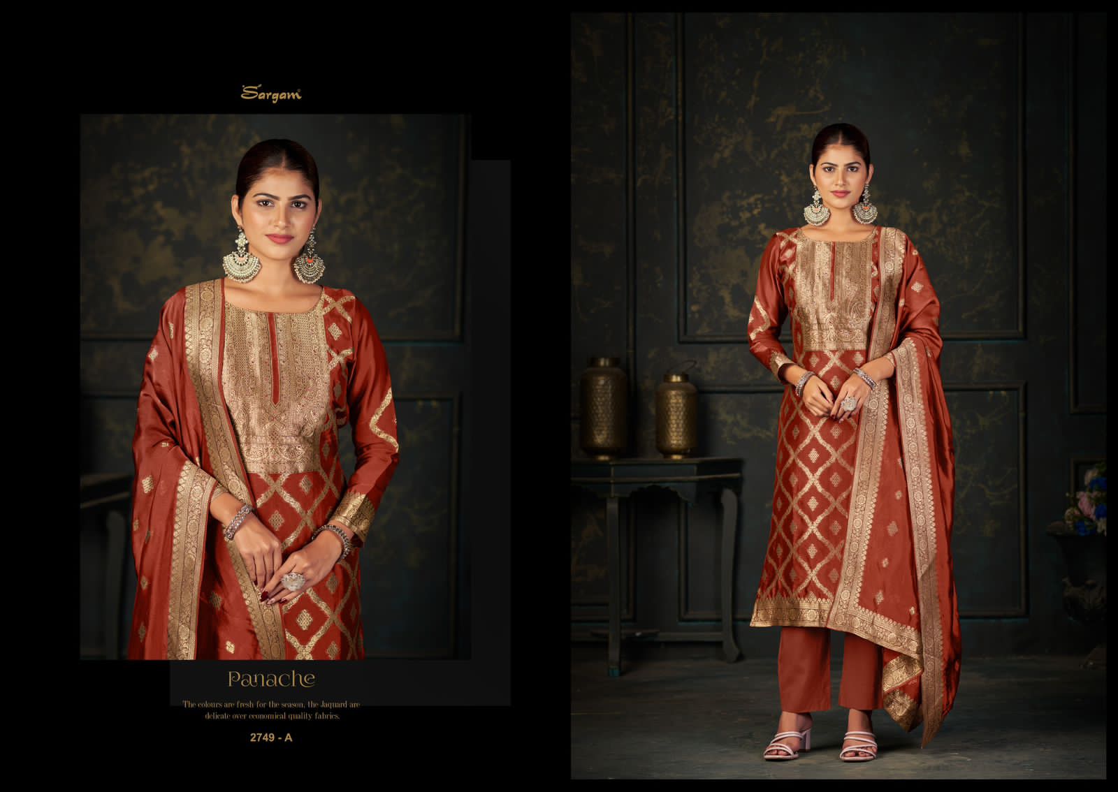 Panache Vol 2 Sargam Prints Banglori Silk Pant Style Suits Manufacturer