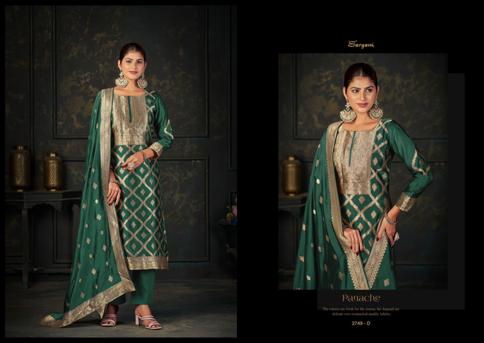 Panache Vol 2 Sargam Prints Banglori Silk Pant Style Suits Manufacturer