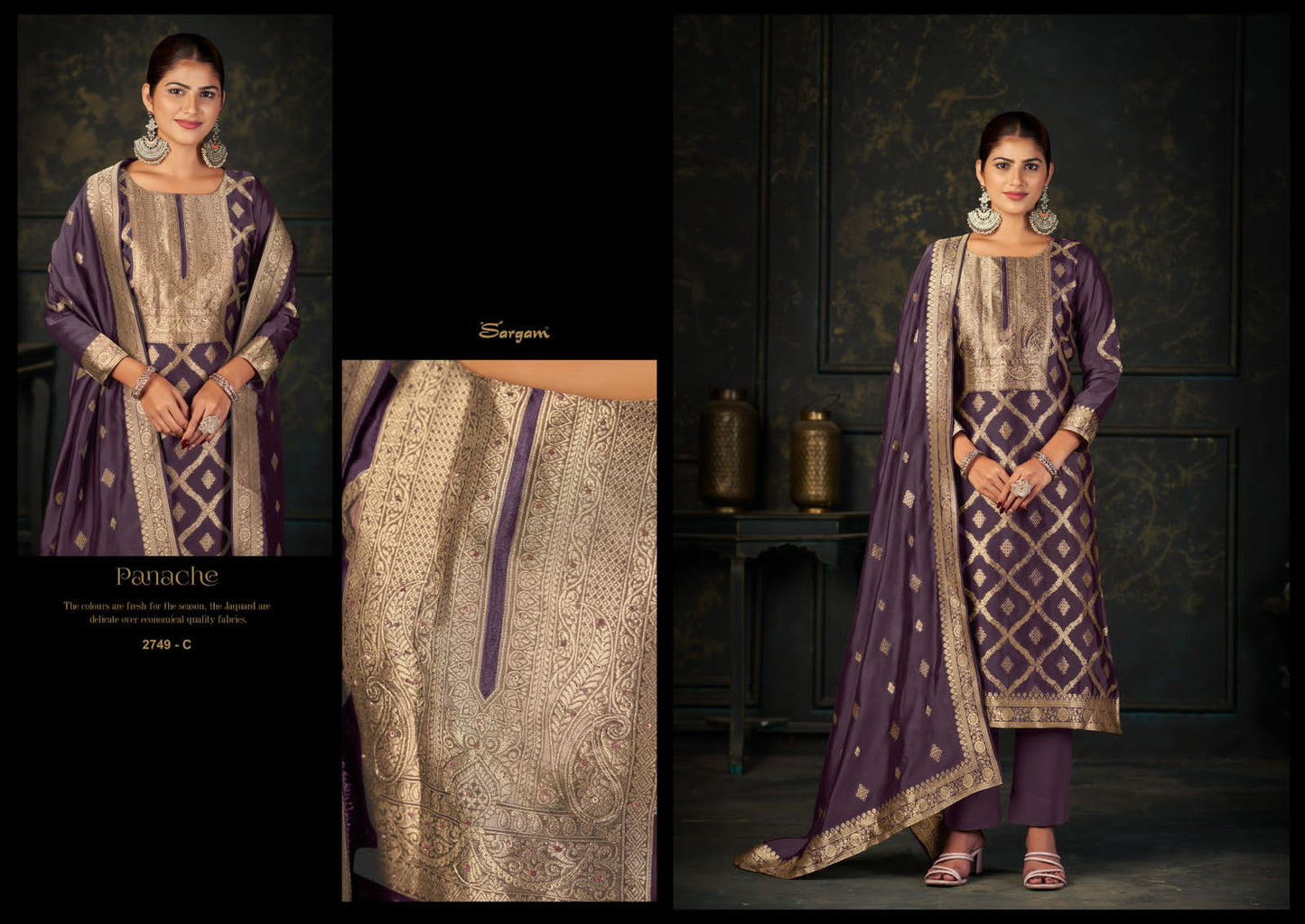 Panache Vol 2 Sargam Prints Banglori Silk Pant Style Suits Manufacturer