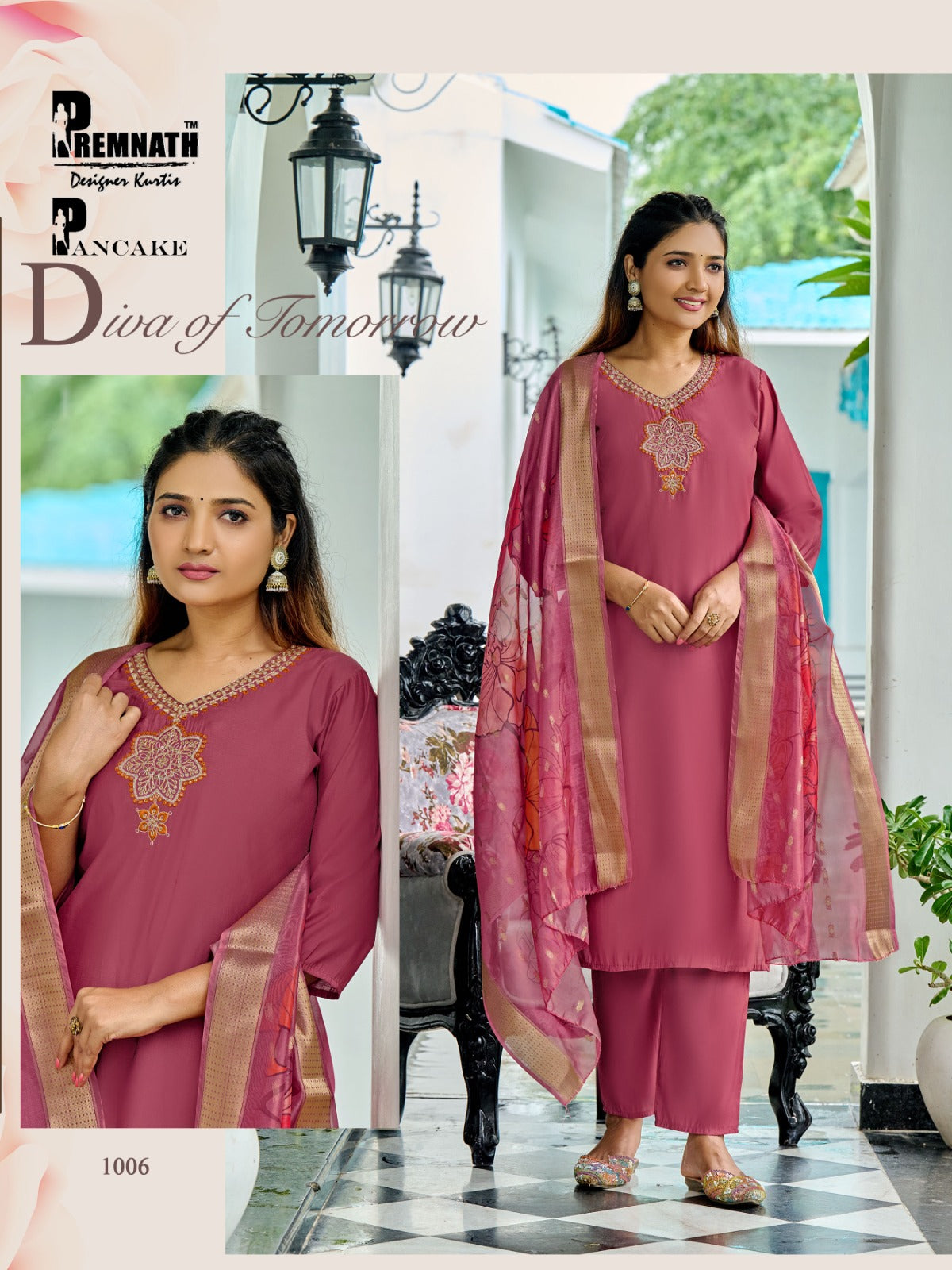 Pancake Premnath Roman Silk Readymade Pant Style Suits Wholesaler Ahmedabad