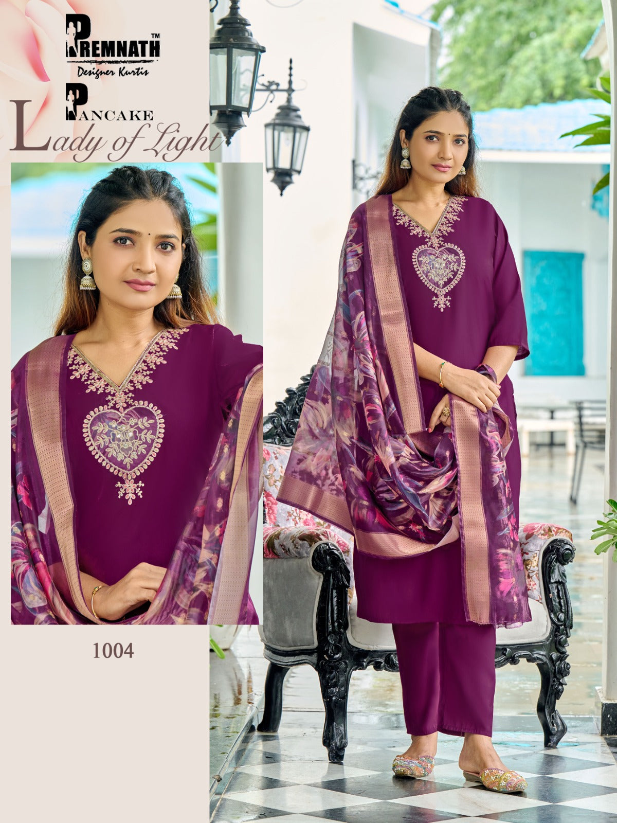 Pancake Premnath Roman Silk Readymade Pant Style Suits Wholesaler Ahmedabad