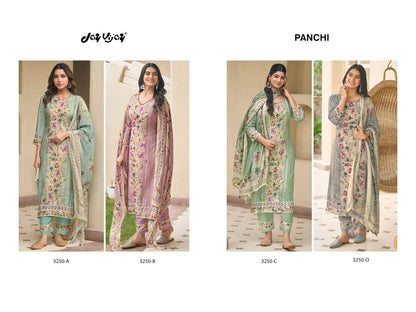 Panchi 3250 Jay Vijay Moga Silk Pant Style Suits Wholesaler Ahmedabad