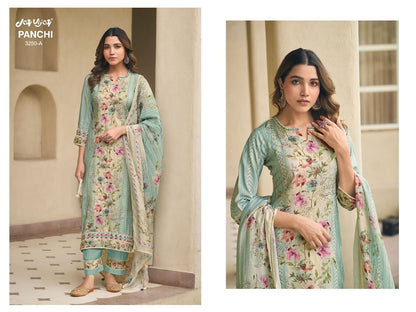 Panchi 3250 Jay Vijay Moga Silk Pant Style Suits Wholesaler Ahmedabad