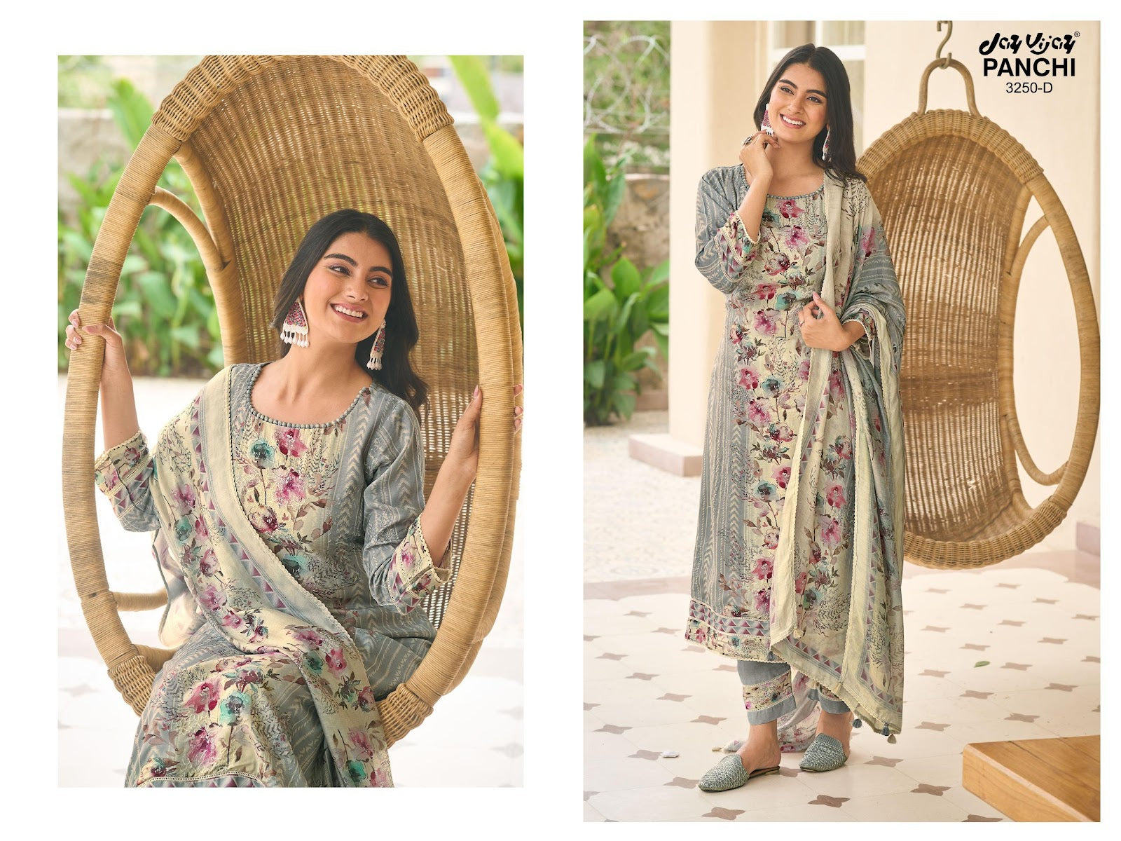 Panchi 3250 Jay Vijay Moga Silk Pant Style Suits Wholesaler Ahmedabad