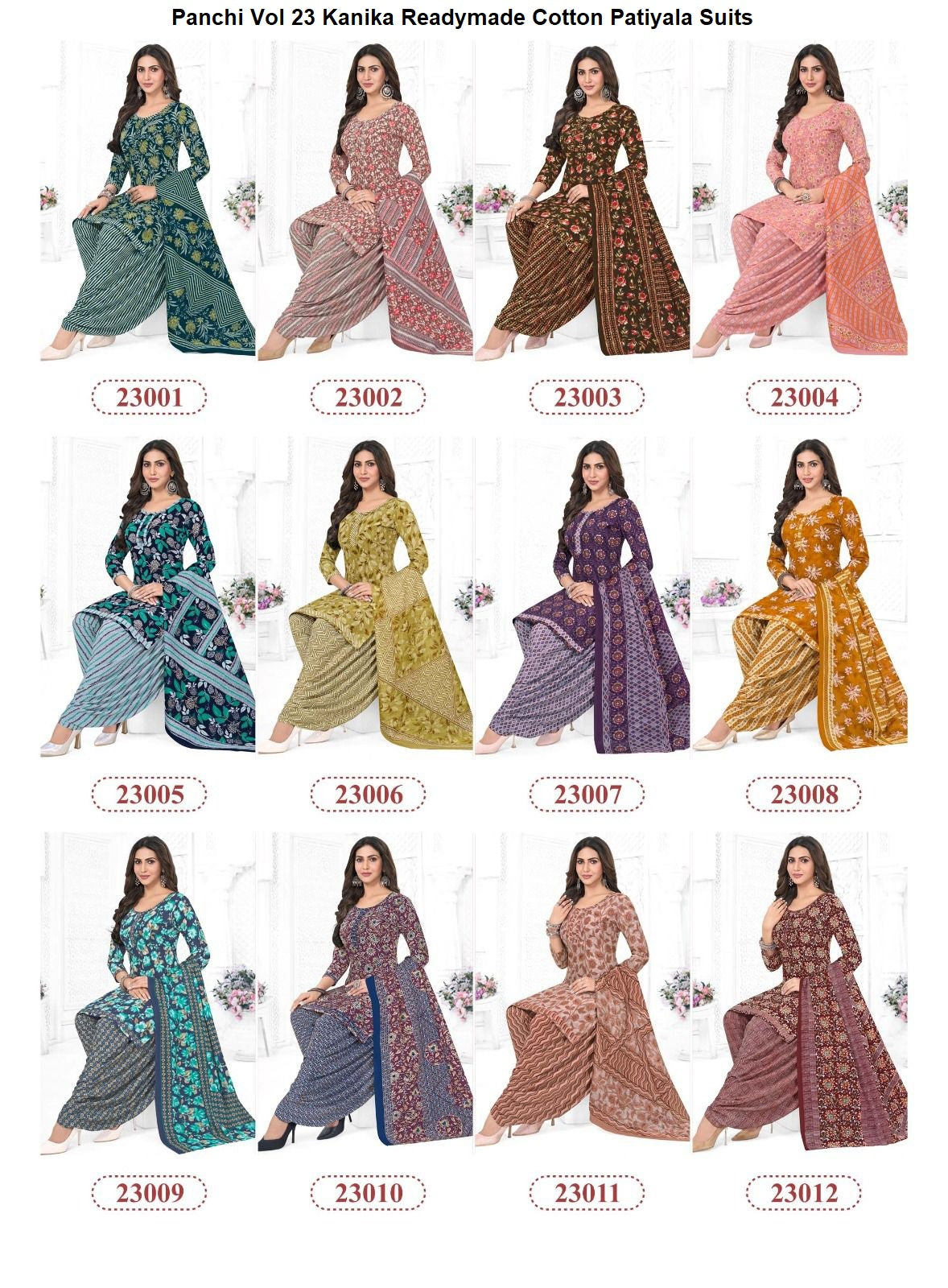 Panchi Vol 23 Kanika Readymade Cotton Patiyala Suits Supplier