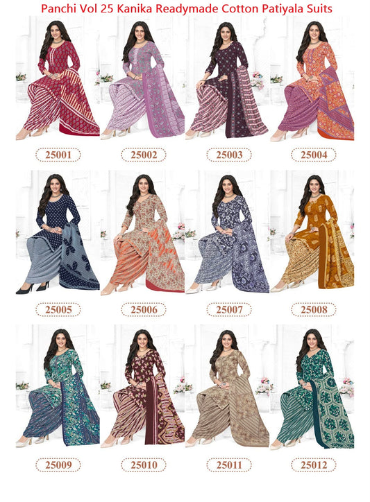 Panchi Vol 25 Kanika Indo Readymade Cotton Patiyala Suits Wholesaler