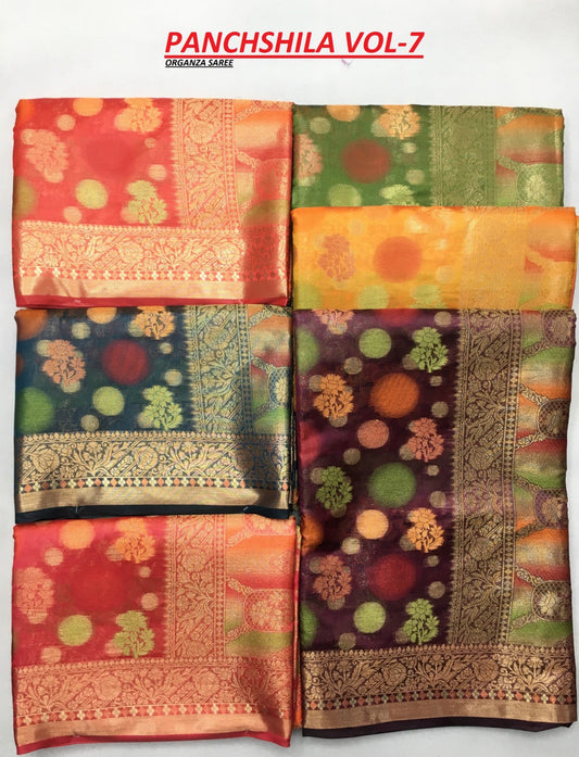 Panchshila Shakunt Organza Sarees Wholesale Price