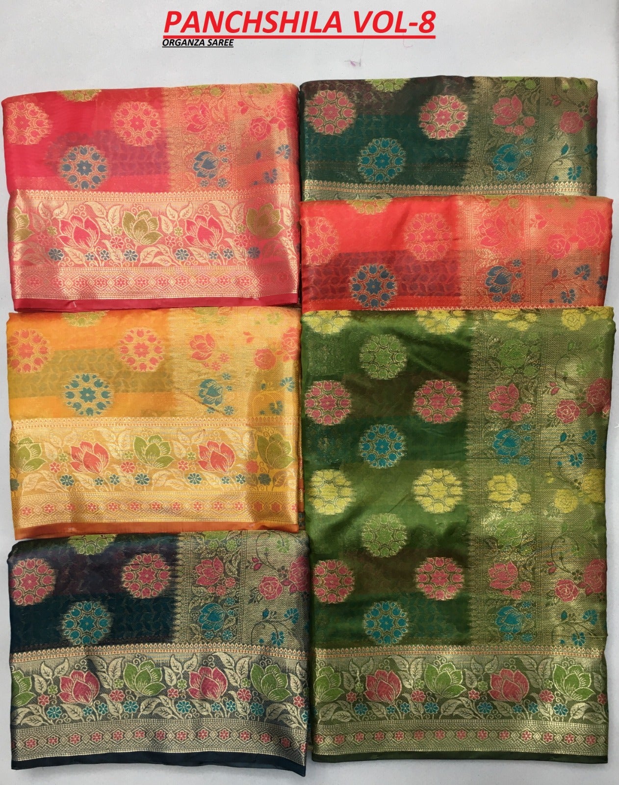 Panchshila Shakunt Organza Sarees Wholesale Price