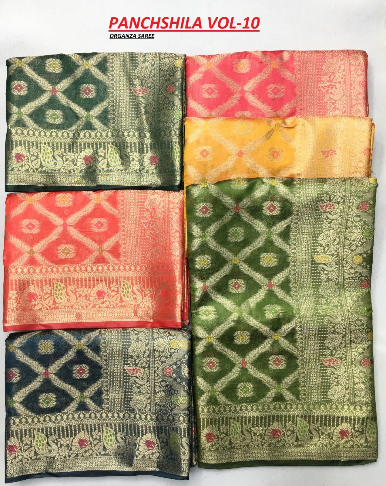 Panchshila Shakunt Organza Sarees Wholesale Price