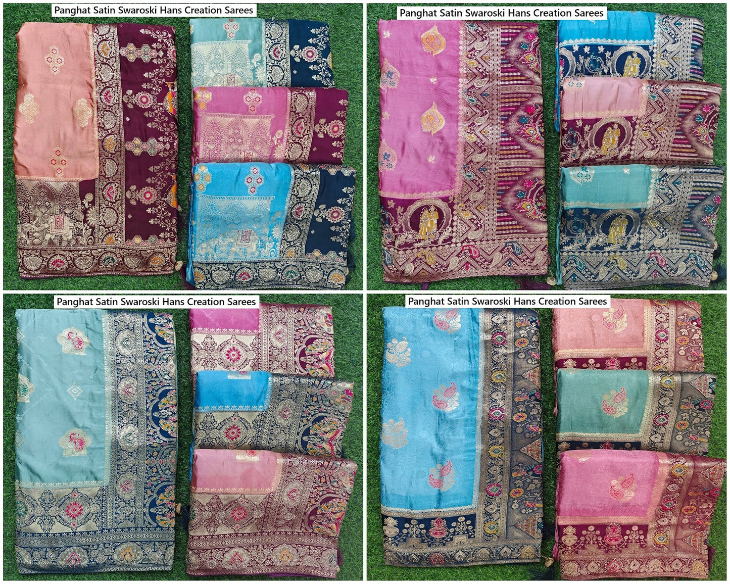 Panghat Satin Swaroski Hans Creation Sarees Manufacturer India