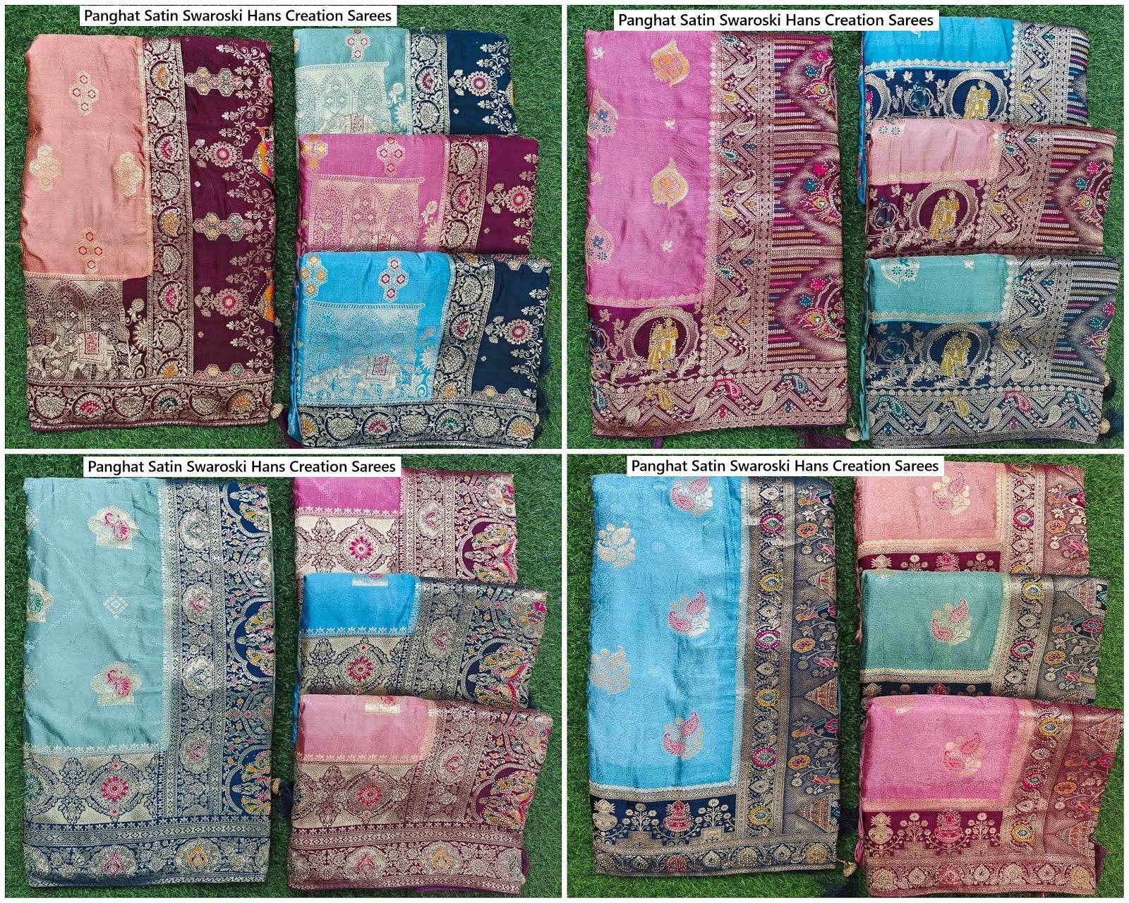 Panghat Satin Swaroski Hans Creation Sarees Manufacturer India
