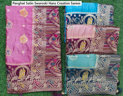 Panghat Satin Swaroski Hans Creation Sarees Manufacturer India