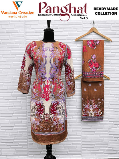 Panghat Vol 3 Vandana Creation Cotton Karachi Readymade Suits Wholesale Rate