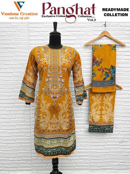 Panghat Vol 3 Vandana Creation Cotton Karachi Readymade Suits Wholesale Rate