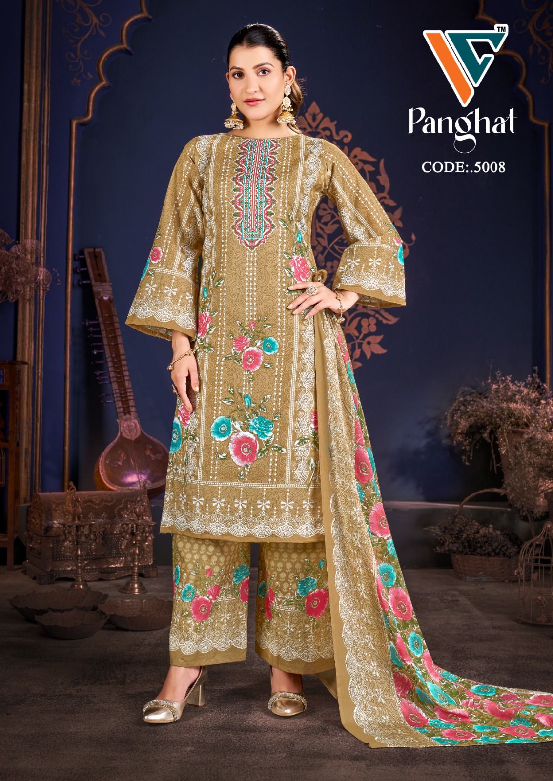 Panghat Vol 5 Vandana Creation Cotton Karachi Salwar Suits Wholesaler Gujarat