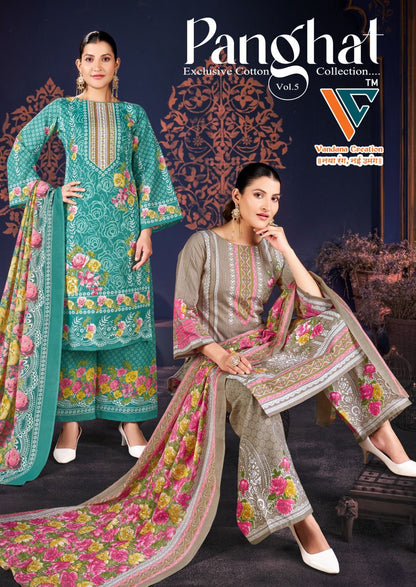 Panghat Vol 5 Vandana Creation Cotton Karachi Salwar Suits Wholesaler Gujarat
