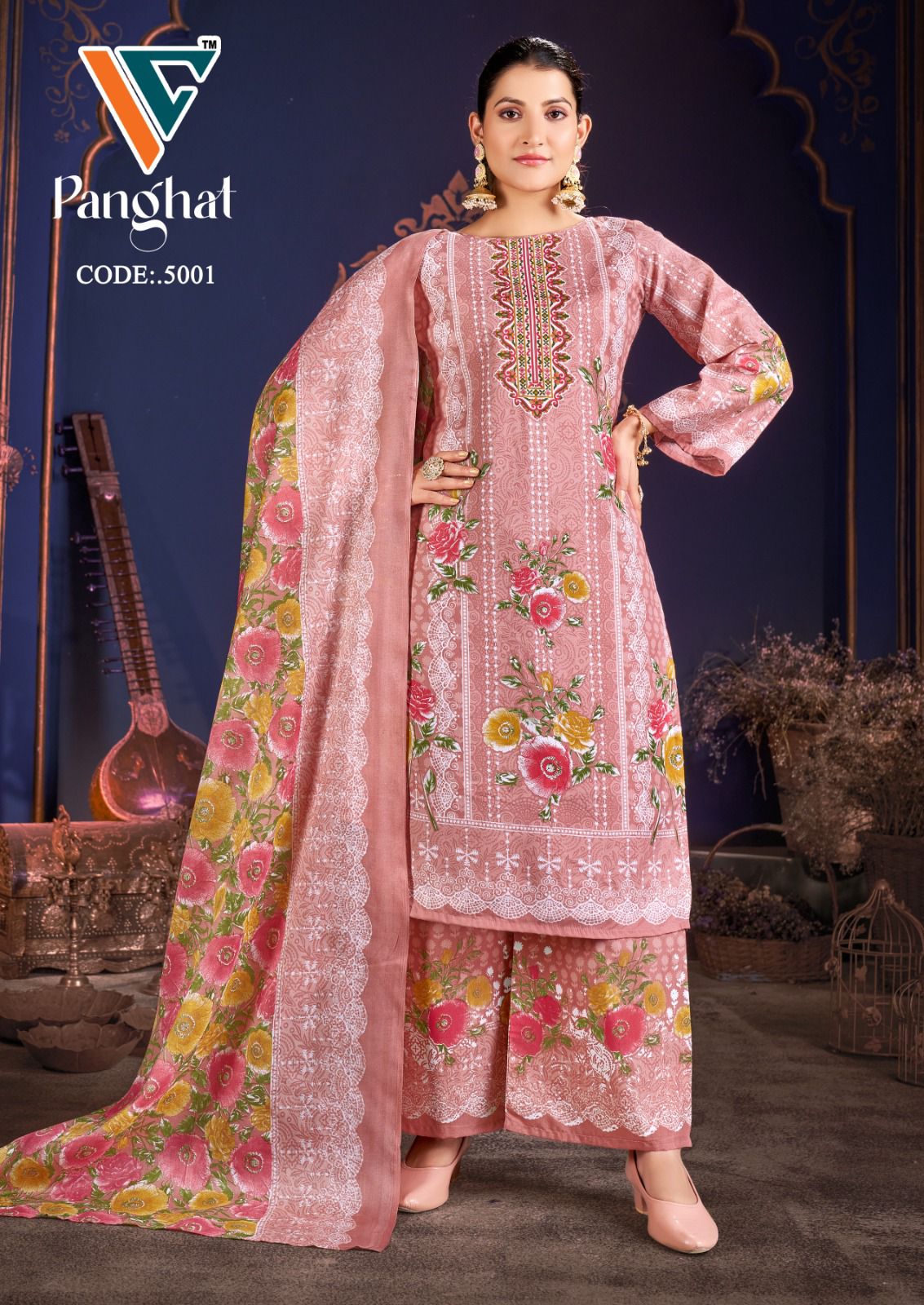 Panghat Vol 5 Vandana Creation Cotton Karachi Salwar Suits Wholesaler Gujarat