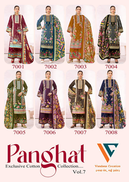 Panghat Vol 7 Vandana Creation Mix Cotton Karachi Salwar Suits Wholesale Price
