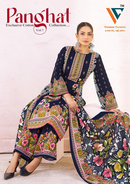 Panghat Vol 7 Vandana Creation Mix Cotton Karachi Salwar Suits Wholesale Price