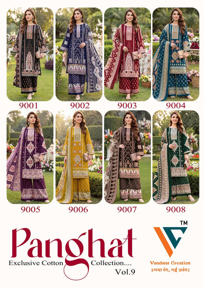 Panghat Vol 9 Vandana Creation Mix Cotton Karachi Salwar Suits Supplier Gujarat