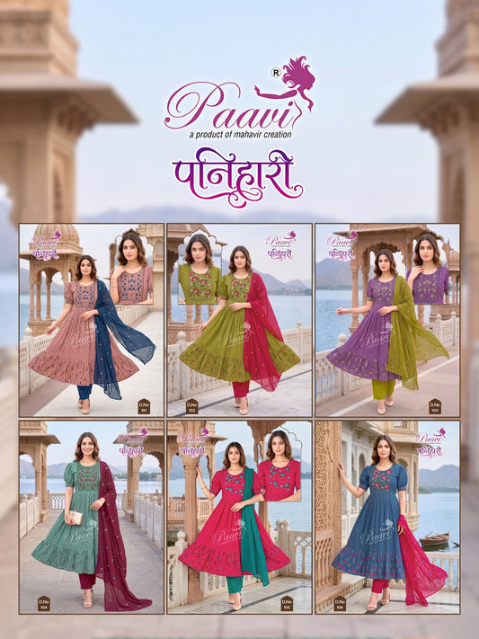 Panihari Paavi Cotton Readymade Anarkali Suits Exporter India