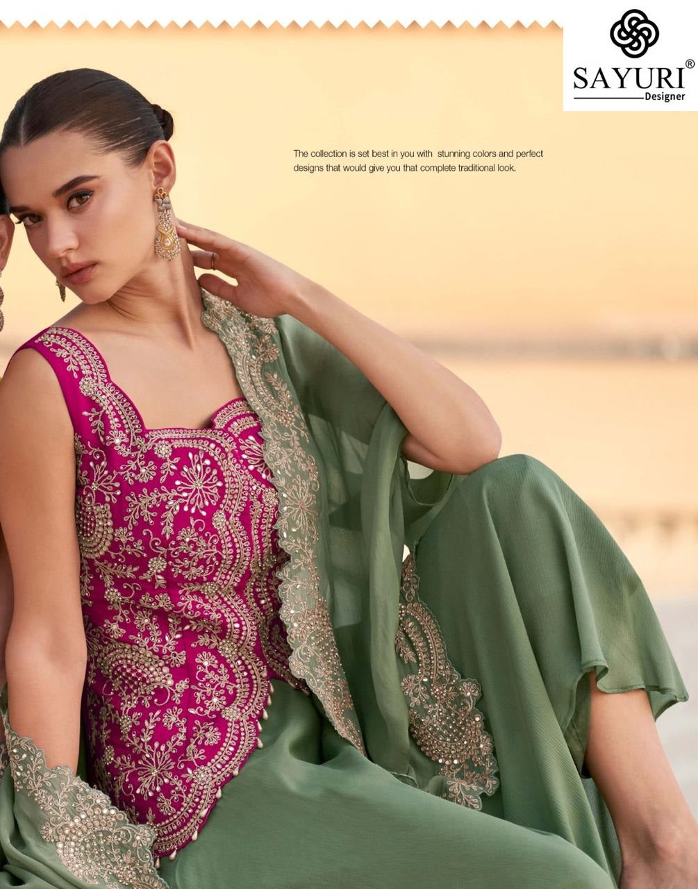 Panihari Sayuri Chinon Silk Indo Western Pair Wholesaler Gujarat