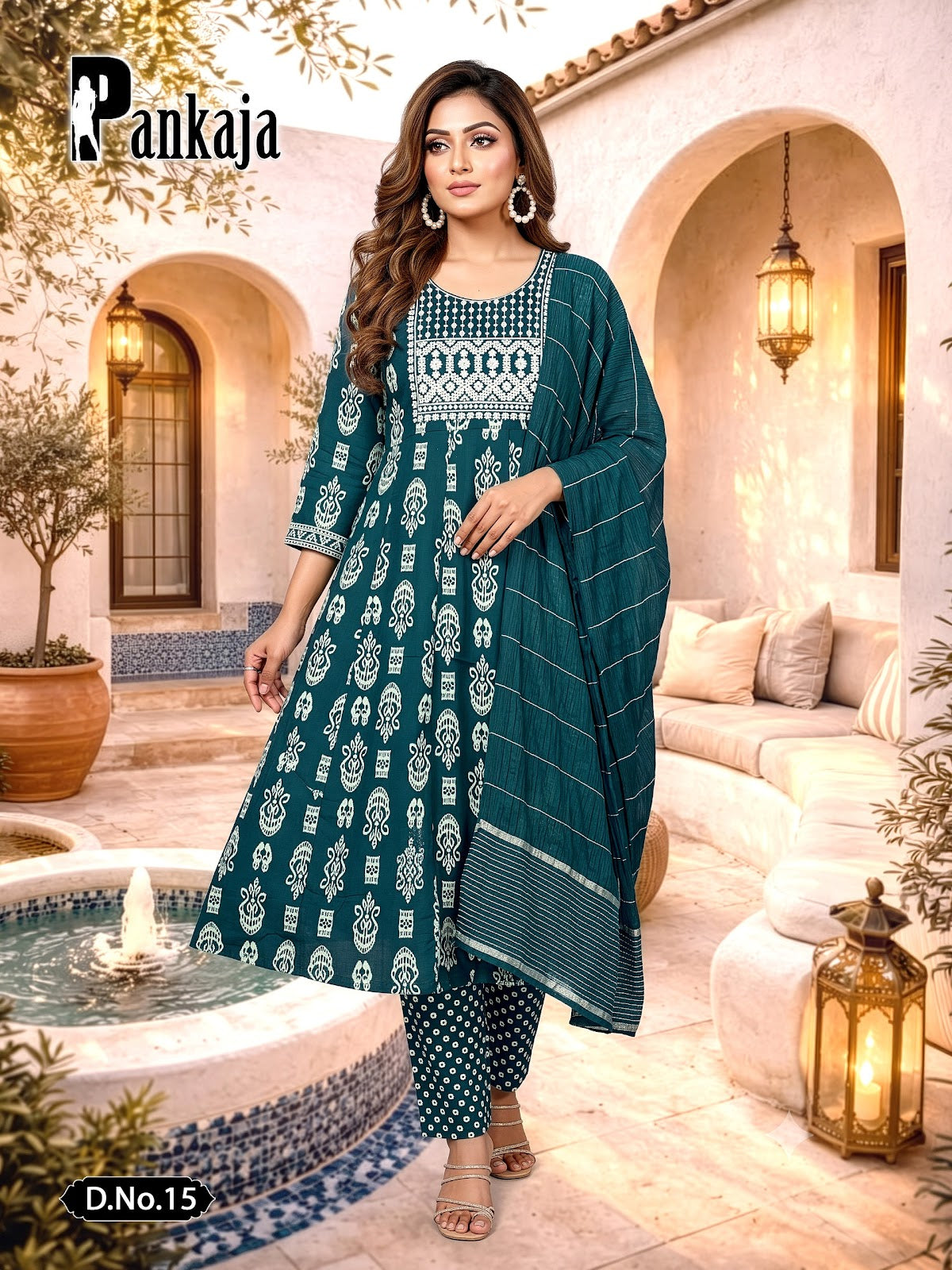 Pankaja Prmnt Rayon Readymade Anarkali Suits Exporter India