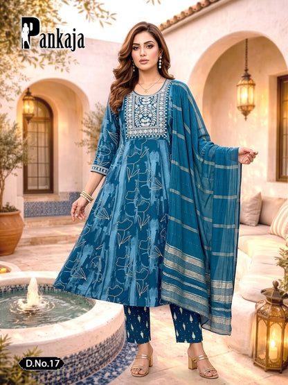 Pankaja Prmnt Rayon Readymade Anarkali Suits Exporter India