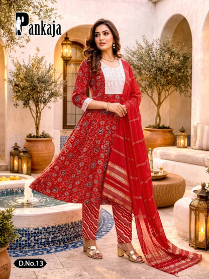 Pankaja Prmnt Rayon Readymade Anarkali Suits Exporter India