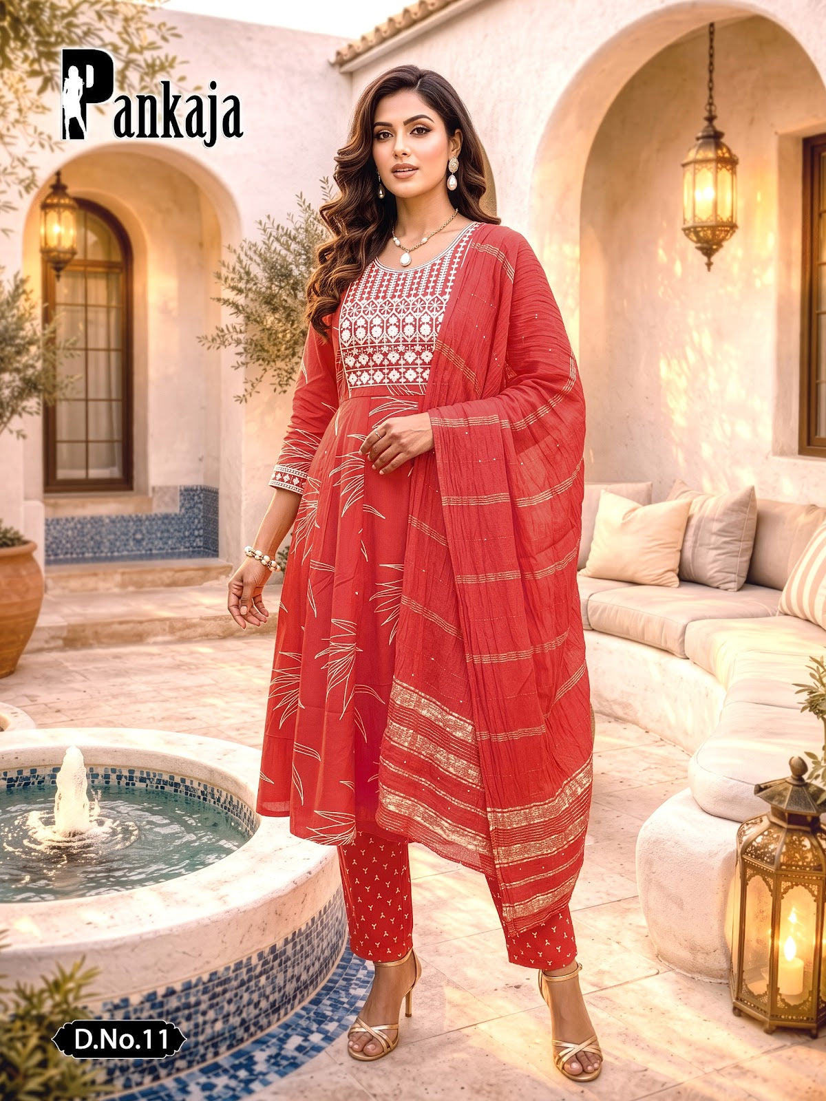Pankaja Prmnt Rayon Readymade Anarkali Suits Exporter India