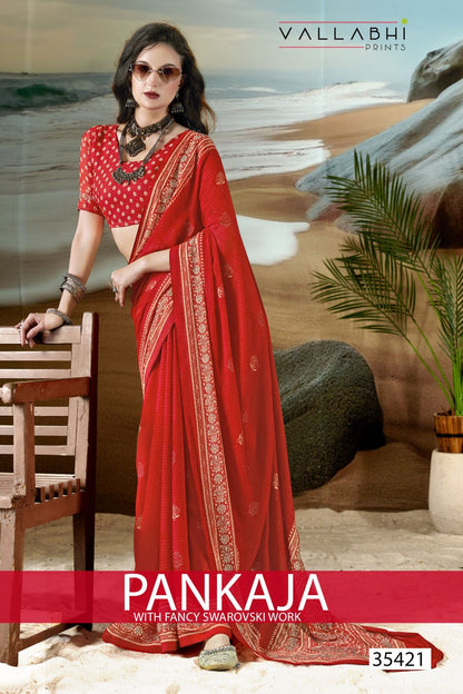 Pankaja Vallabhi Prints Moss Sarees Supplier