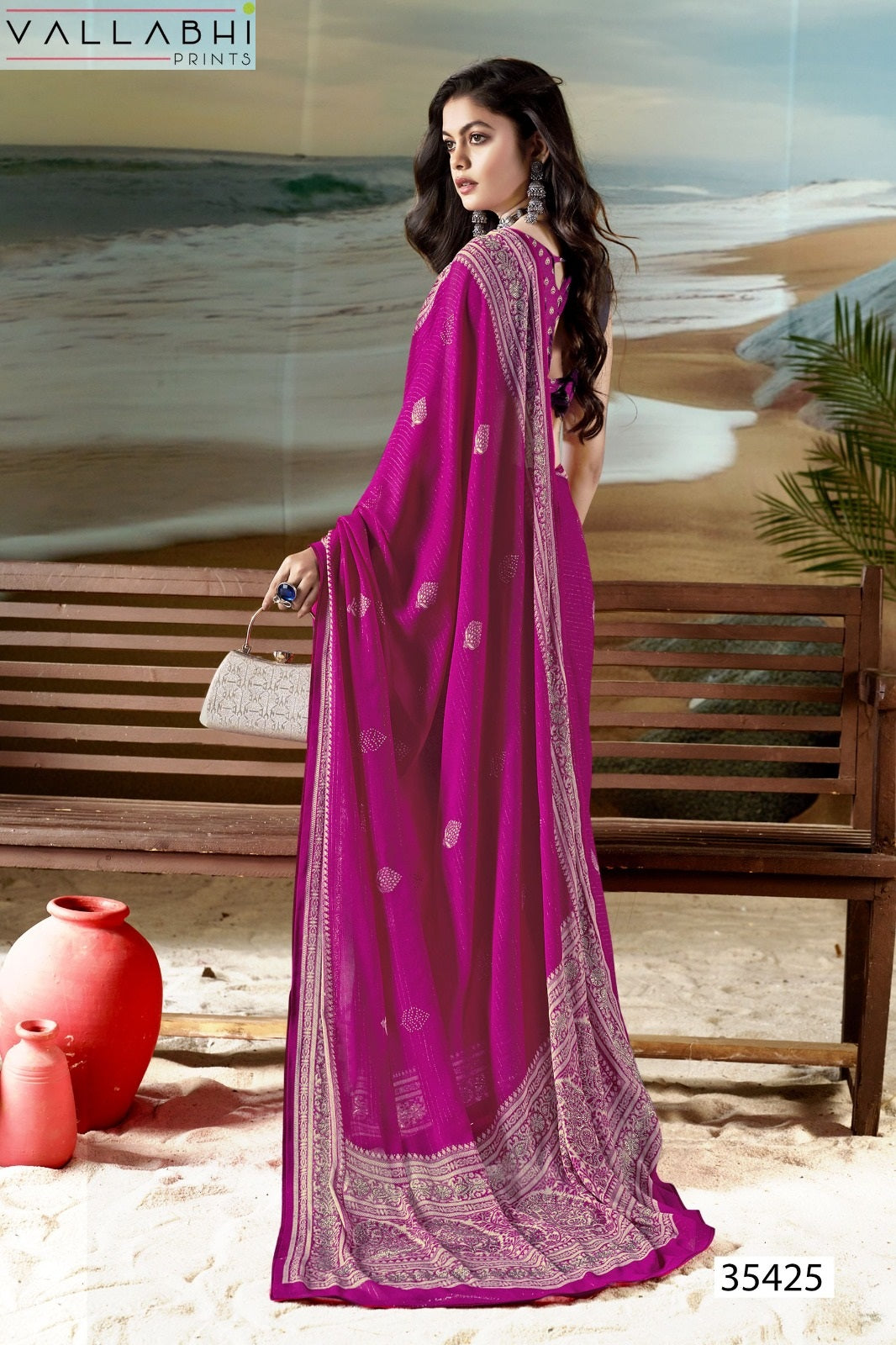 Pankaja Vallabhi Prints Moss Sarees Supplier