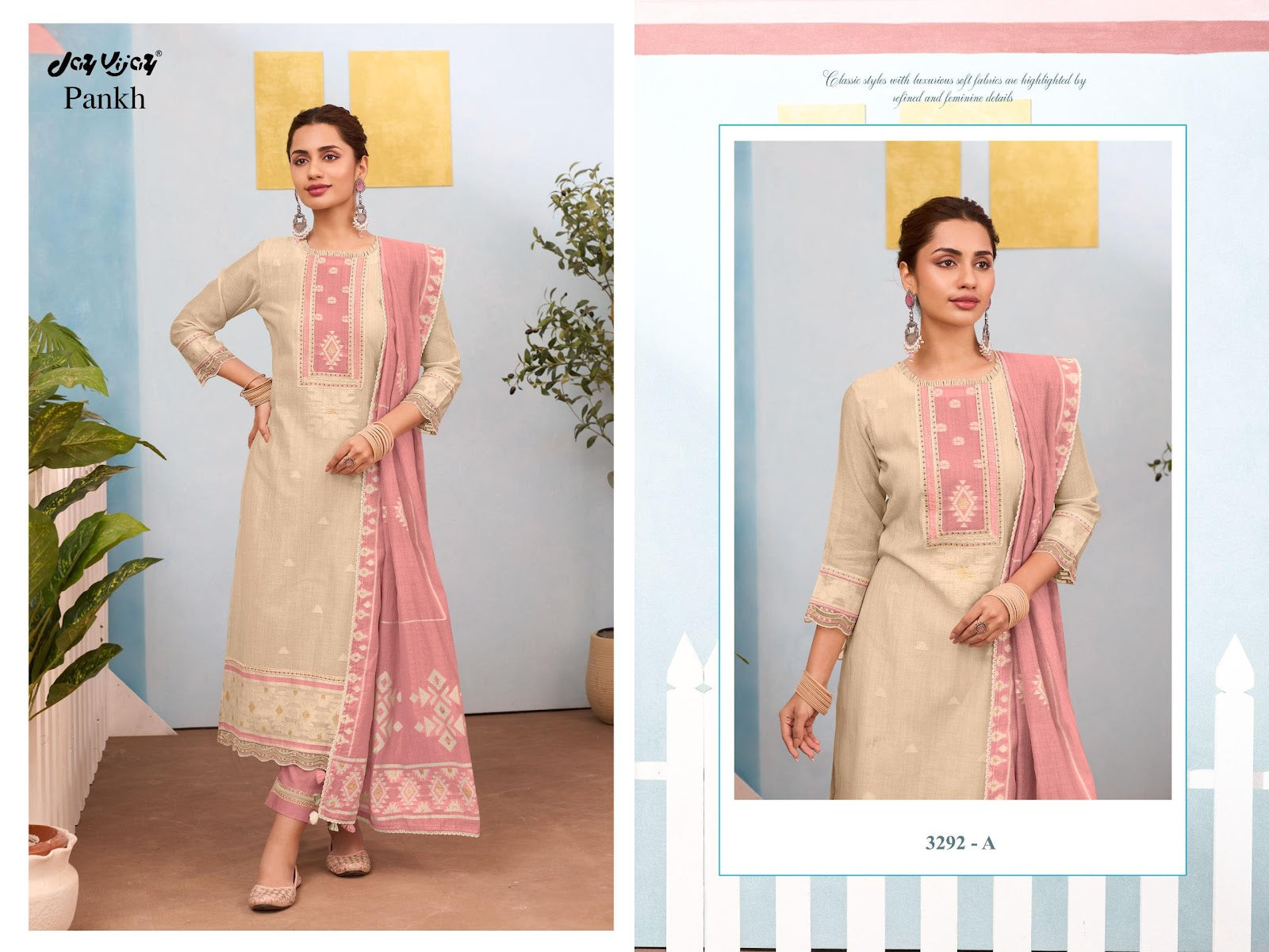 Pankh 3292 Jay Vijay Cotton Pant Style Suits Supplier Ahmedabad