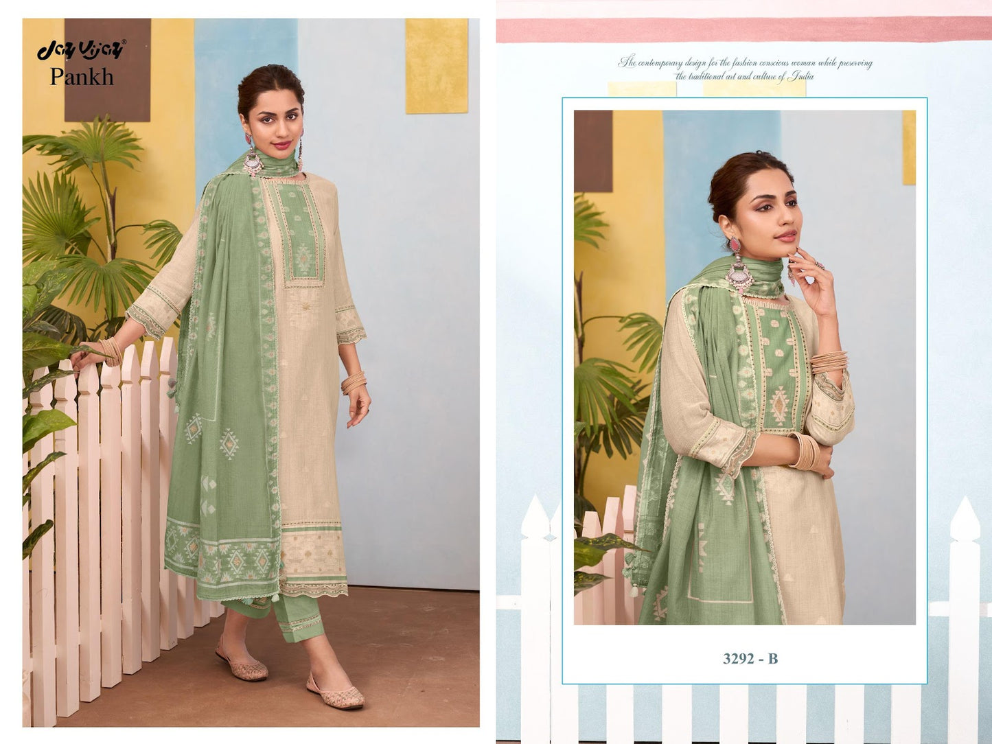 Pankh 3292 Jay Vijay Cotton Pant Style Suits Supplier Ahmedabad